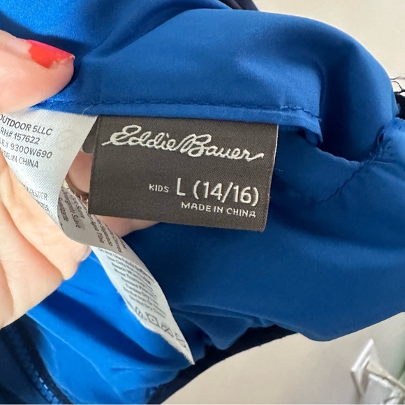 Eddie Bauer Reversible Blue Jacket Boys Size Large (14/16) - Picture 5 of 9
